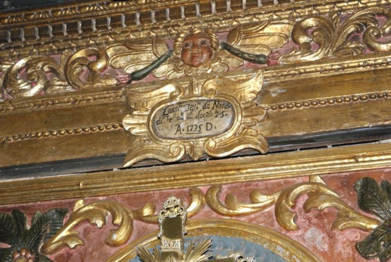 Chiesa di S.Michele Arcangelo a Riano di Rocca S.Maria (Te): data 1735 in un cartiglio sull'altare