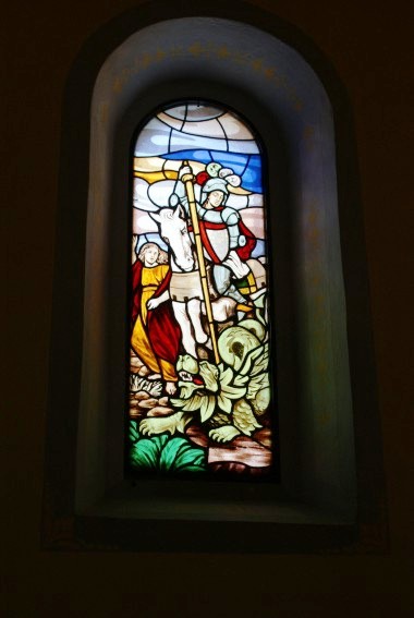 Chiesa di S.Giorgio a S.Giorgio di Crognaleto (Te): mosaico a vetro con S.Giorgio ed il drago